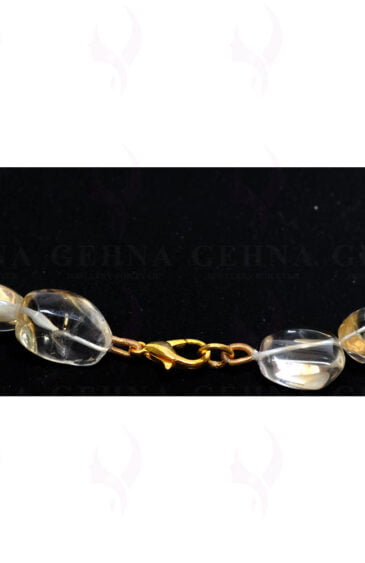 Citrine Gemstone Tumbled Shaped Bead Necklace NS-1402