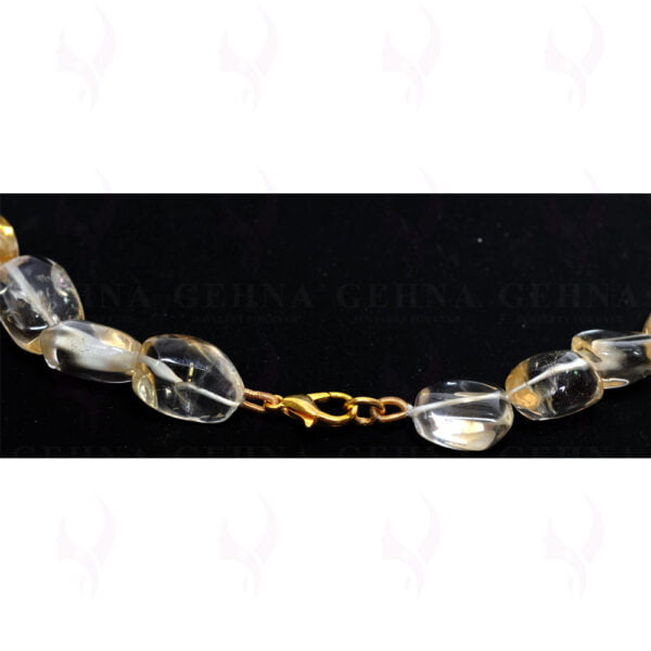 Citrine Gemstone Tumbled Shaped Bead Necklace NS-1402