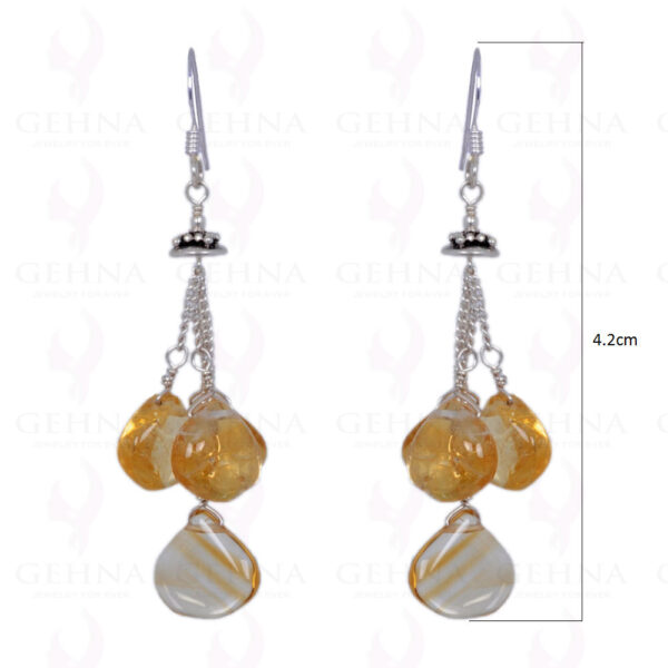 Citrine Almond Shape Earrings Made In .925 Sterling Silver ES-1403