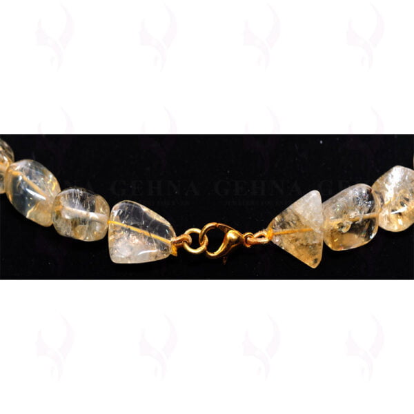 Citrine Gemstone Tumbled Shaped Bead Necklace NS-1403