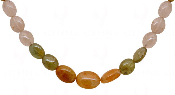 Multicolor Aquamarine Oval Shaped Gemstone Bead Necklace NS-1405