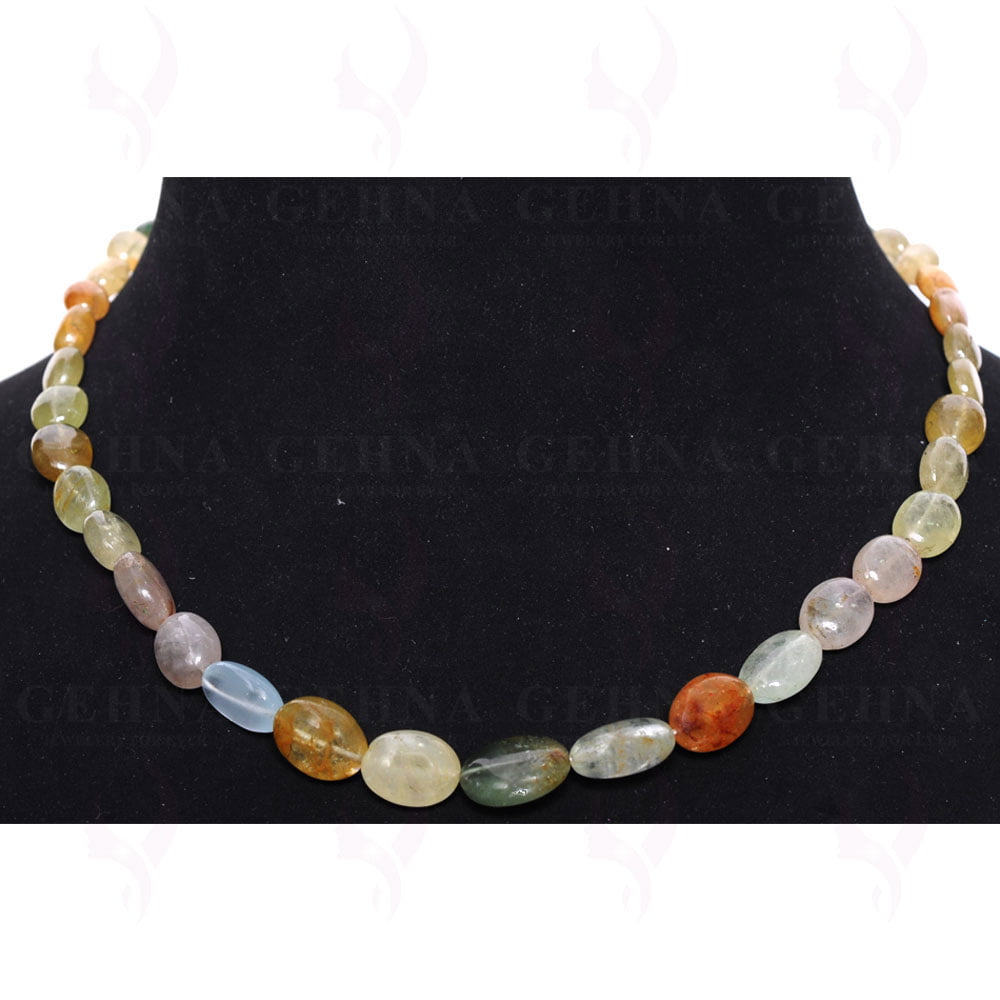 Multicolor Aquamarine Oval Shaped Gemstone Necklace NS-1408