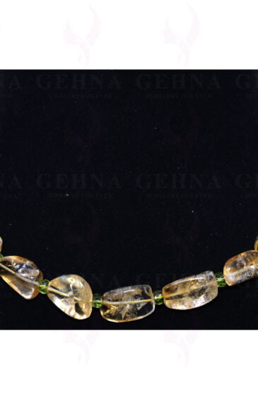 Peridot & Citrine Gemstone Bead Necklace NS-1409