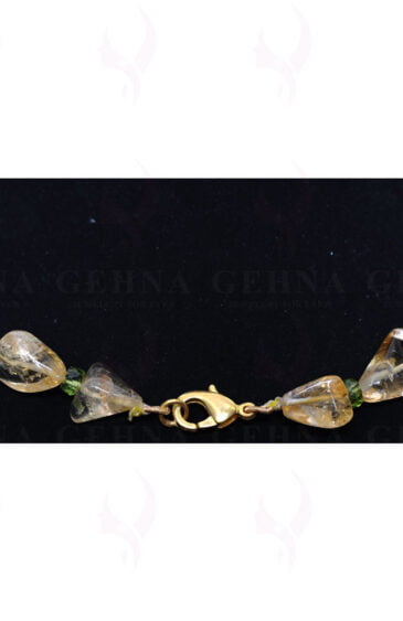 Peridot & Citrine Gemstone Bead Necklace NS-1409