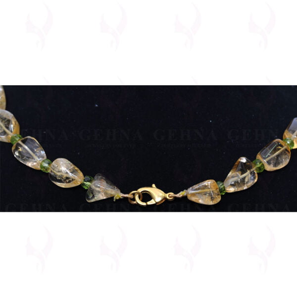 Peridot & Citrine Gemstone Bead Necklace NS-1409