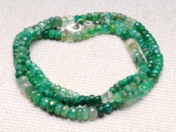 23" Inches Emerald Gemstone Shaded Faceted Beaded Necklace NP-1409