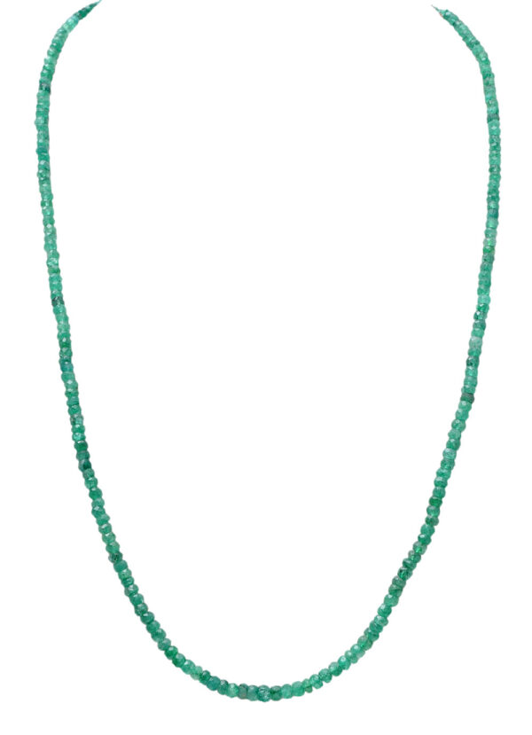 26" Inches Emerald Gemstone Faceted Bead Necklace NP-1410