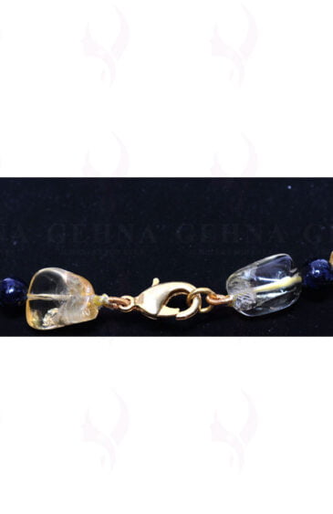 Blue Sapphire & Citrine Gemstone bead Necklace NS-1410