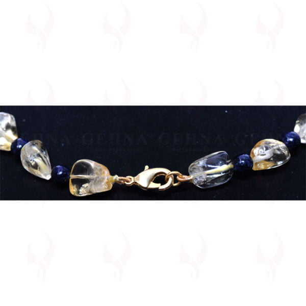 Blue Sapphire & Citrine Gemstone bead Necklace NS-1410