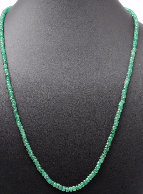 26" Inches Emerald Gemstone Faceted Bead Necklace NP-1410