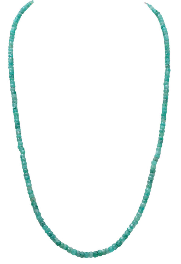 23" Inches Emerald Gemstone Faceted Bead Necklace NP-1411