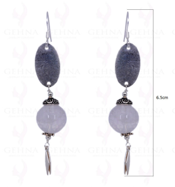 Rose Quartz Gemstone Faceted Bead Earrings Made In .925 Solid Silver ES-1411