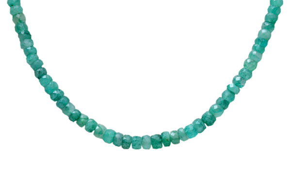 23" Inches Emerald Gemstone Faceted Bead Necklace NP-1411