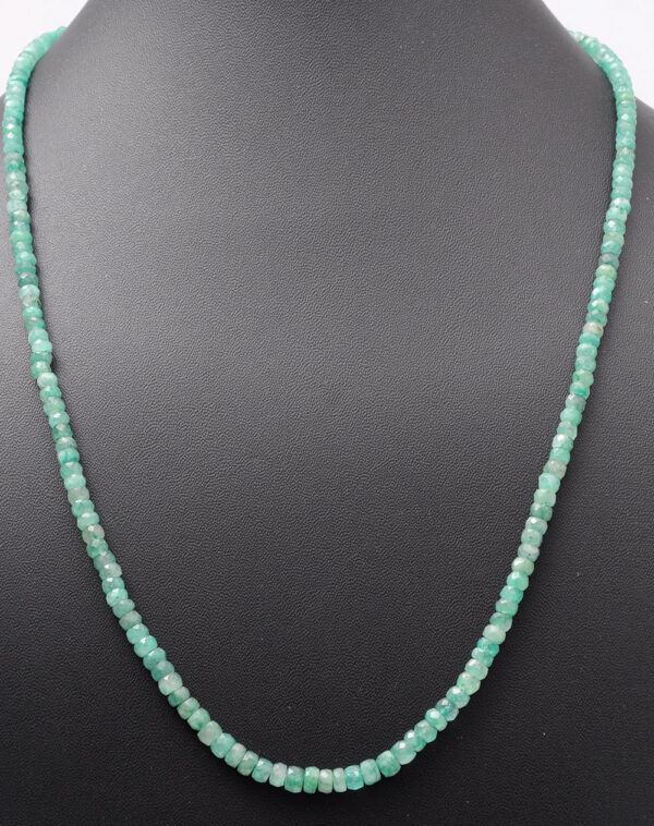 23" Inches Emerald Gemstone Faceted Bead Necklace NP-1411