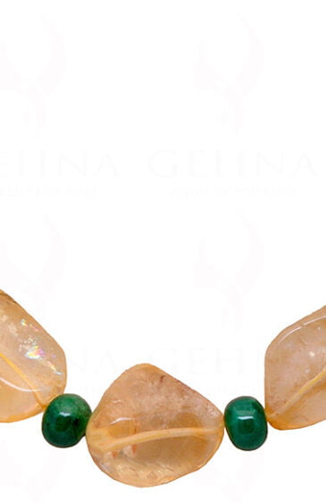 Emerald & Citrine Gemstone Beaded Necklace NS-1412