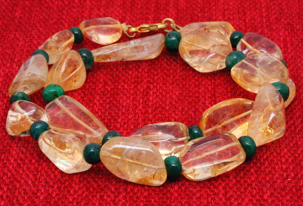 Emerald & Citrine Gemstone Beaded Necklace NS-1412