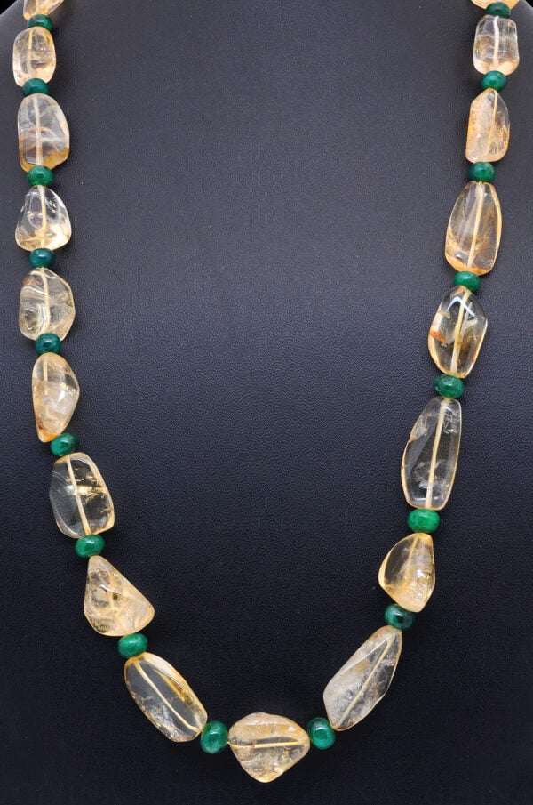 Emerald & Citrine Gemstone Beaded Necklace NS-1412