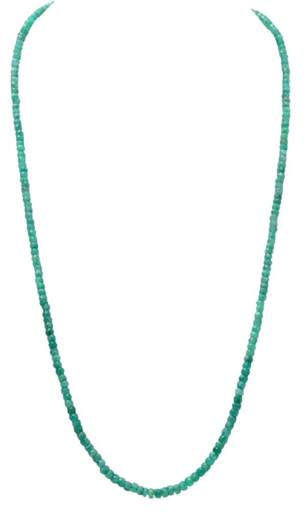 28" Inches Emerald Gemstone Faceted Beaded Necklace NP-1413