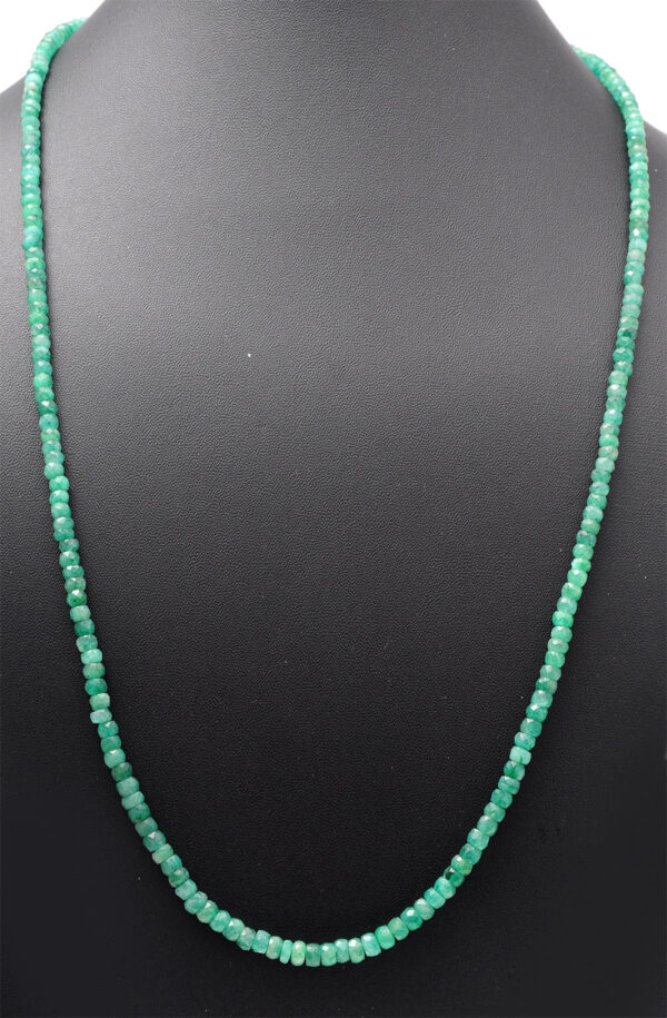 28" Inches Emerald Gemstone Faceted Beaded Necklace NP-1413