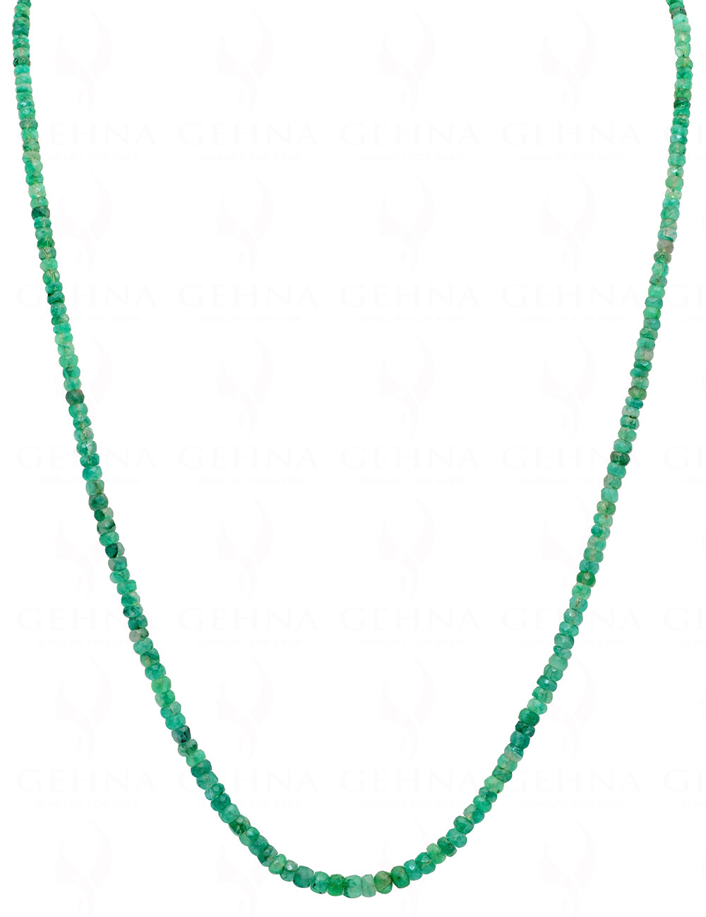 21" Inches Emerald Gemstone Faceted Beaded Necklace NP-1417