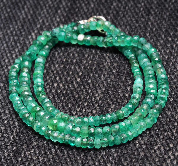 21" Inches Emerald Gemstone Faceted Beaded Necklace NP-1417