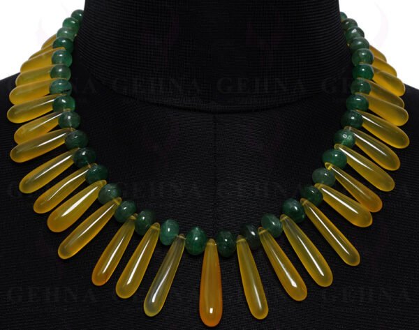 Emerald & Lemon Topaz Gemstone Beaded Necklace NS-1419