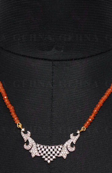 Carnelian Gemstone Faceted Bead Pendant & Earring Set NS-1422