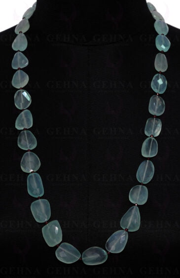 Aquamarine & Garnet Gemstone Bead Necklace NS-1424