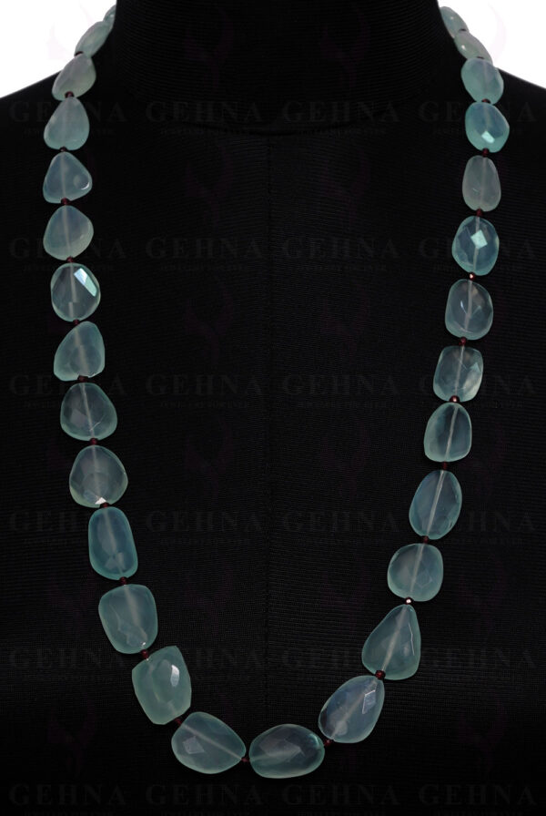 Aquamarine & Garnet Gemstone Bead Necklace NS-1424