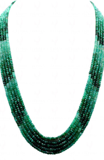 5 Rows Emerald Shaded Faceted Bead Necklace NP-1425