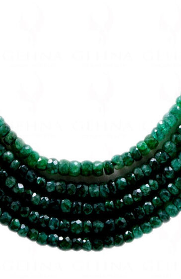 5 Rows Emerald Shaded Faceted Bead Necklace NP-1425