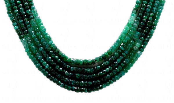 5 Rows Emerald Shaded Faceted Bead Necklace NP-1425