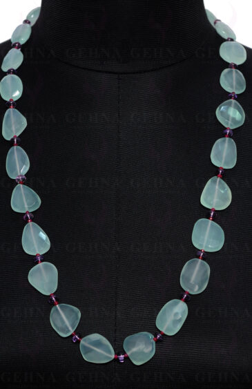 Amethyst, Aquamarine & Ruby Gemstone Bead Necklace NS-1426