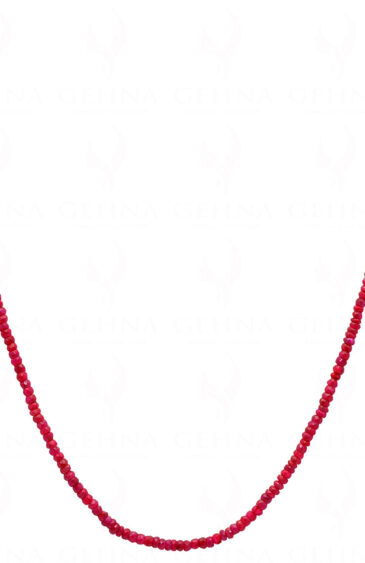 18″ Inches Ruby Faceted Bead Necklace NP-1428