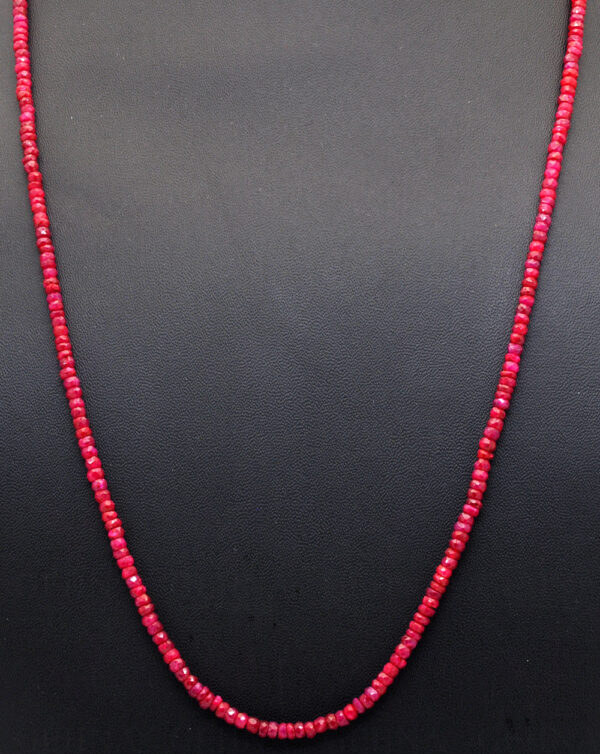 18" Inches Ruby Faceted Bead Necklace NP-1428