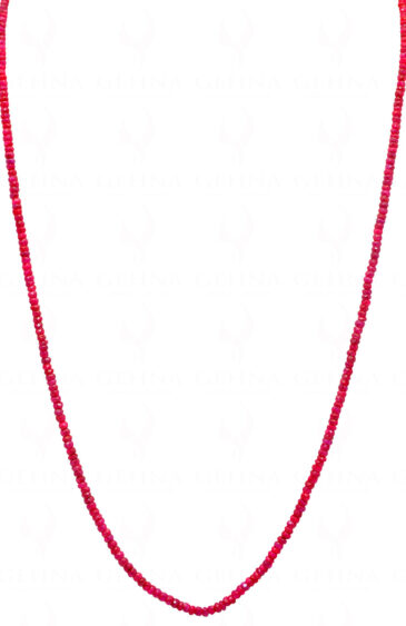 26″ Inches Ruby Faceted Bead Necklace NP-1429