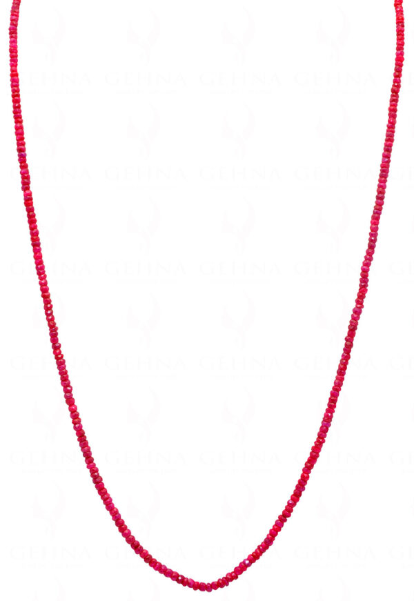 26" Inches Ruby Faceted Bead Necklace NP-1429