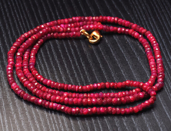 26" Inches Ruby Faceted Bead Necklace NP-1429