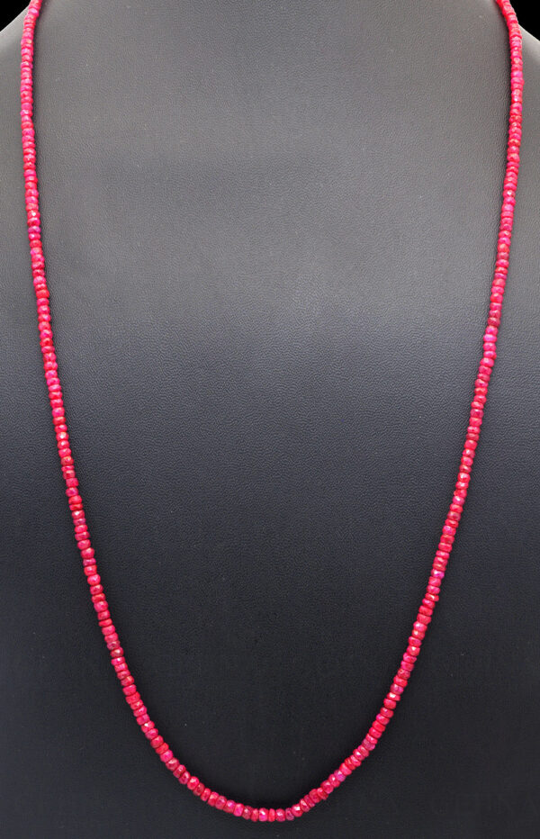 26" Inches Ruby Faceted Bead Necklace NP-1429