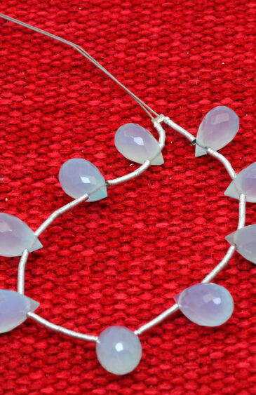 9 loose piece of blue chalcedony faceted drops NS-1431
