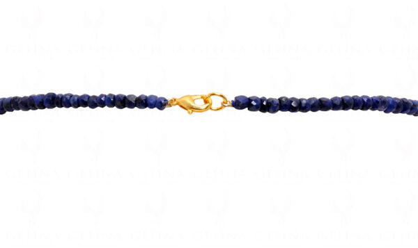 Blue Sapphire Faceted Bead Necklace With Golden Spacer Bead NP-1432