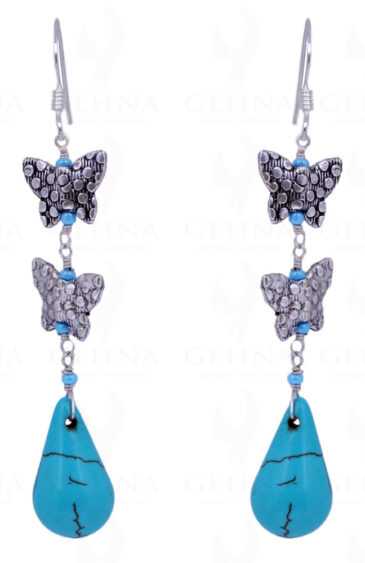 Turquoise Gemstone Earrings Made In .925 Solid Silver ES-1433