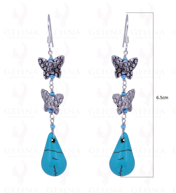 Turquoise Gemstone Earrings Made In .925 Solid Silver ES-1433