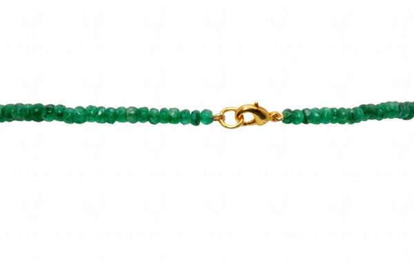 Emerald Faceted Bead String With Ruby Studded Pendant NP-1434