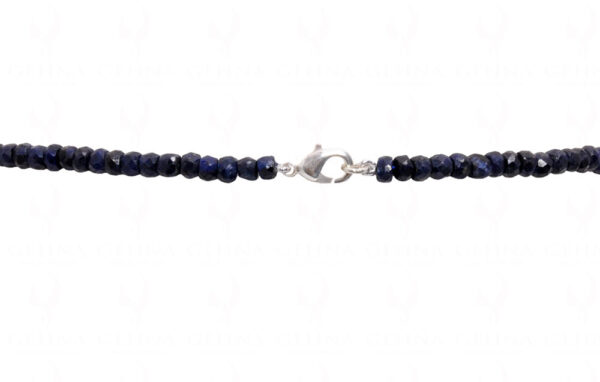 Blue Sapphire Faceted Bead String With Ruby Studded Pendant NP-1435