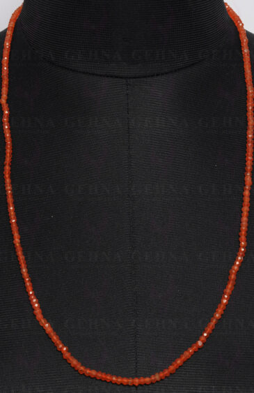 Carnelian Gemstone Faceted Bead Necklace NS-1437