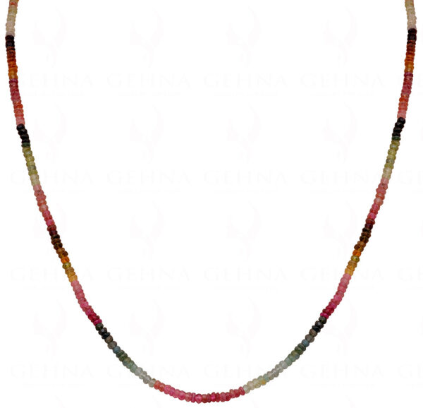 Multi tourmaline Gemstone Faceted Bead Necklace NS-1438