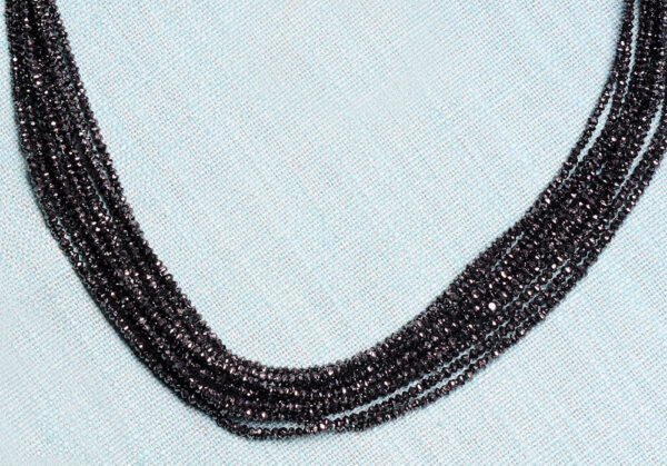 A Lot Of 15 Rows Of Natural Black Diamond Faceted Bead NP-1438