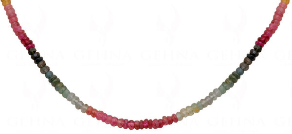 Multi tourmaline Gemstone Faceted Bead Necklace NS-1438