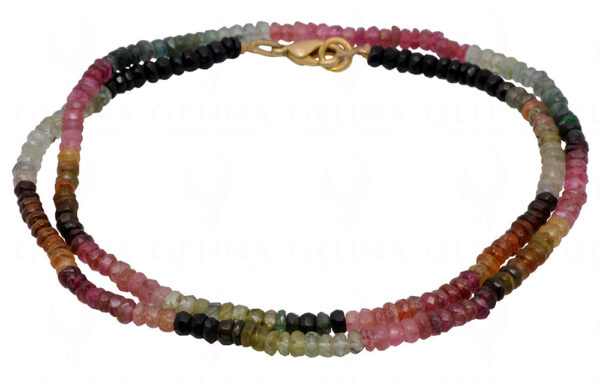 Multi tourmaline Gemstone Faceted Bead Necklace NS-1438